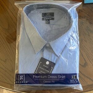 George Classic Blue Striped Dress Shirt